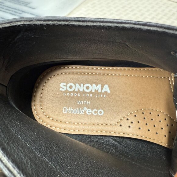 Sonoma Mens Black Leather & Textile Ankle Boots Size 8.5M main image 8